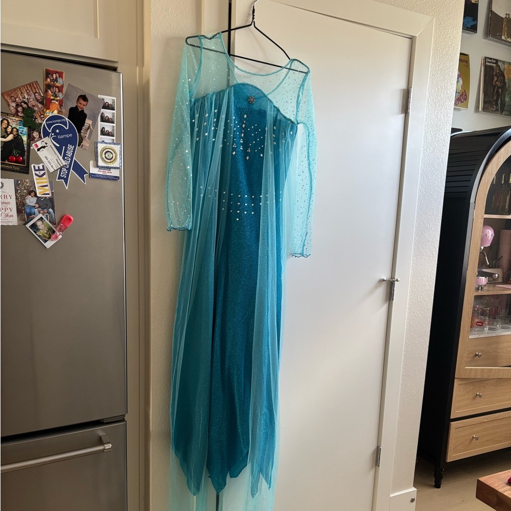Teal Sparkle Long Sleeve Evening Gown